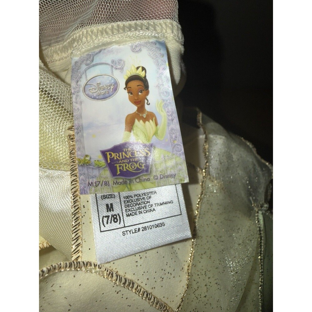 Disney Princess & the Frog Tiana Deluxe Costume Dress Size 7/8 Years Rare Style - Picture 11 of 12